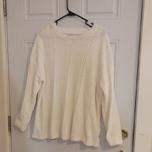 Orvis Classic Cream Cable Knit Sweater
